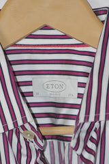 Eton White Striped Button Down Shirt – Medium (Men)