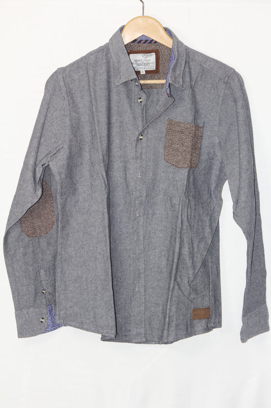 Brave Soul Grey Button Down Shirt – Large (Men)