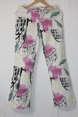 Brother White Floral Bell Bottom Pants