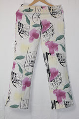 Brother White Floral Bell Bottom Pants