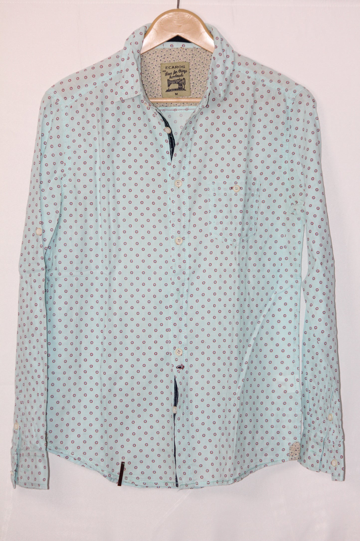 Ecaros Green Floral Cotton Shirt – Medium (Men)