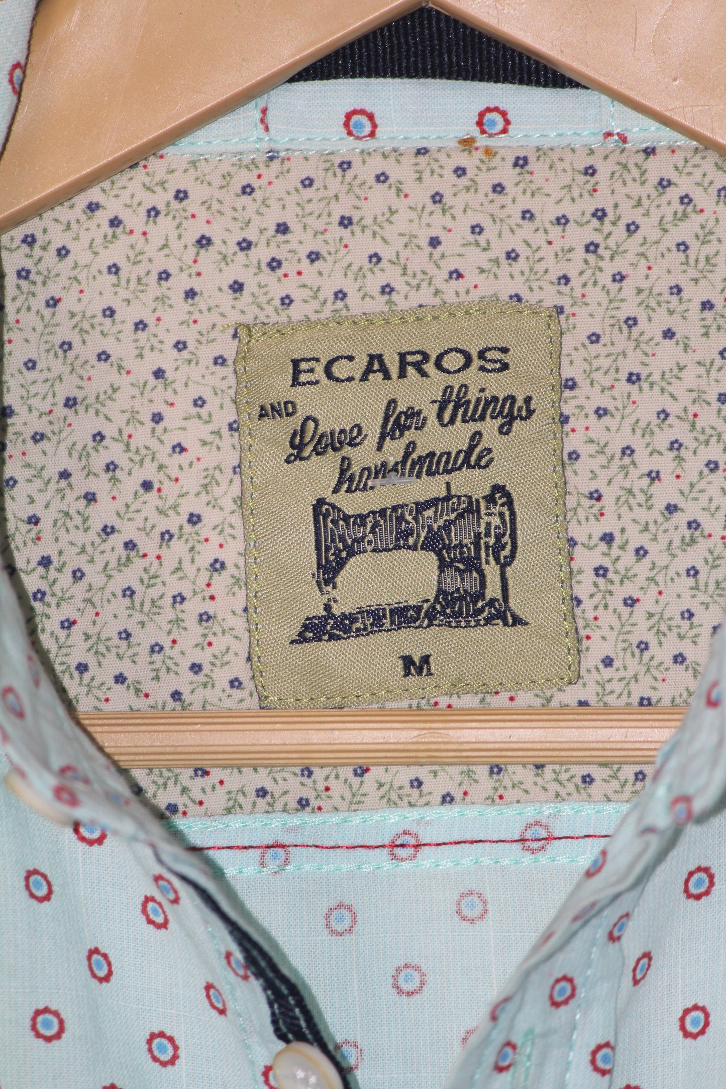 Ecaros Green Floral Cotton Shirt – Medium (Men)