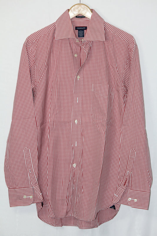 Gant Red & White Checkered Shirt – Medium (Men)