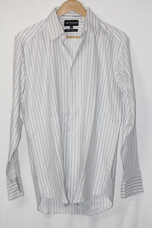 Autograph White Striped Button Down Shirt – Medium (Men)
