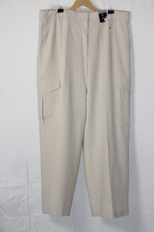 M&S Off White Straight Pant - XL