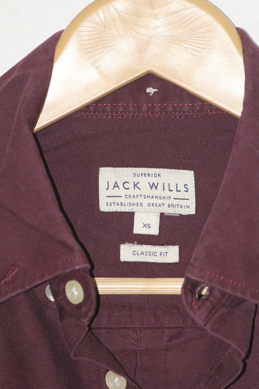 Jack Wills Maroon Cotton Shirt – XS (Men)