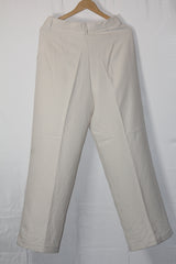 Stradivarius Off White Straight Pant - Medium