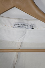 Stradivarius Off White Straight Pant - Medium