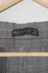 M&S Grey Check Palazzo Pant (Medium)