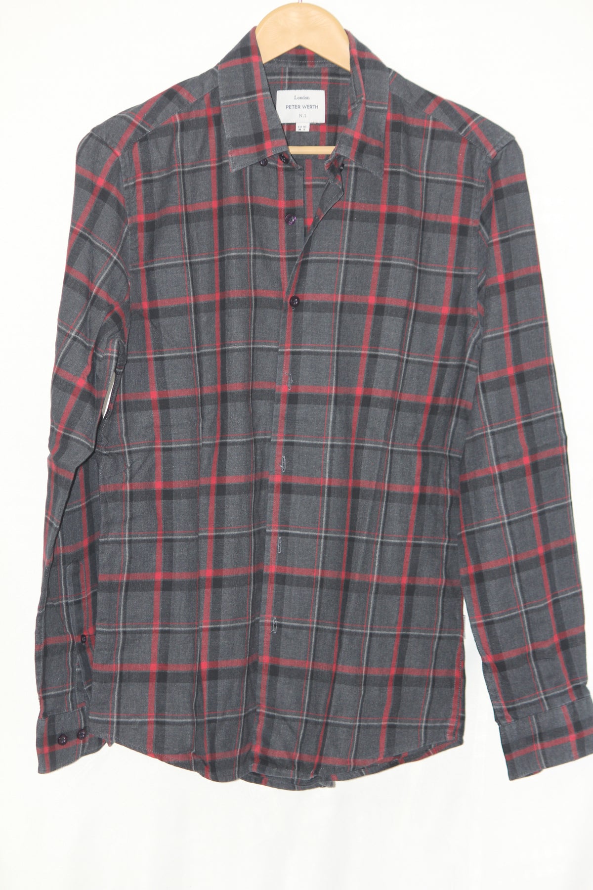 Peter Werth Black Checkered Button Down Shirt – Medium (Men)