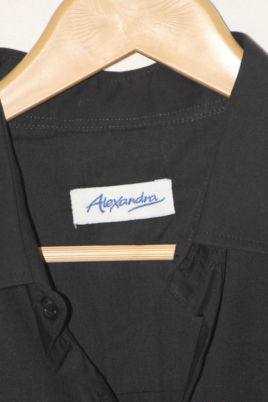 Alexandera Black Half Sleeve Cotton Shirt – Large (Men)