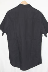Alexandera Black Half Sleeve Cotton Shirt – Large (Men)