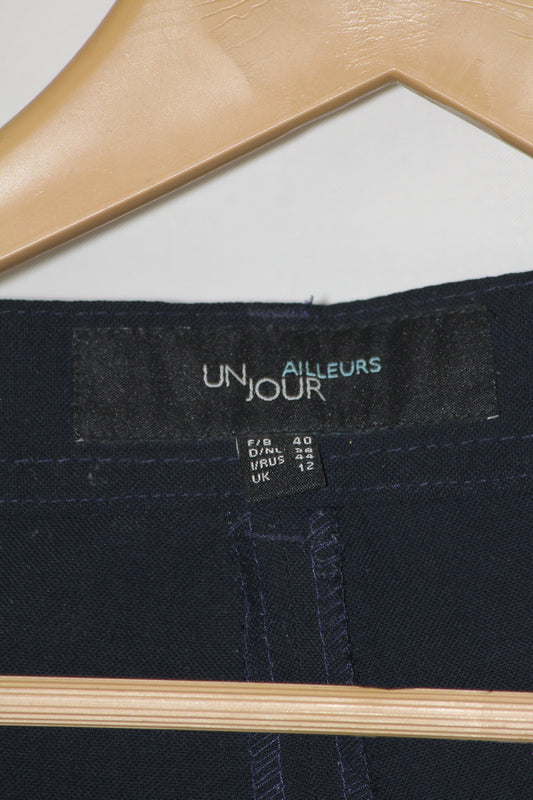 UN Ailleurs Jour Navy Blue Straight Pant - Medium