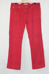 Jeans Red Straight Pant - Medium