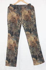 Thriftyfy Brown & Black Printed Bell Bottom Pants