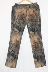 Thriftyfy Brown & Black Printed Bell Bottom Pants