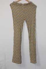 Thriftyfy Yellow & Brown Stretch Bell Bottom Pants