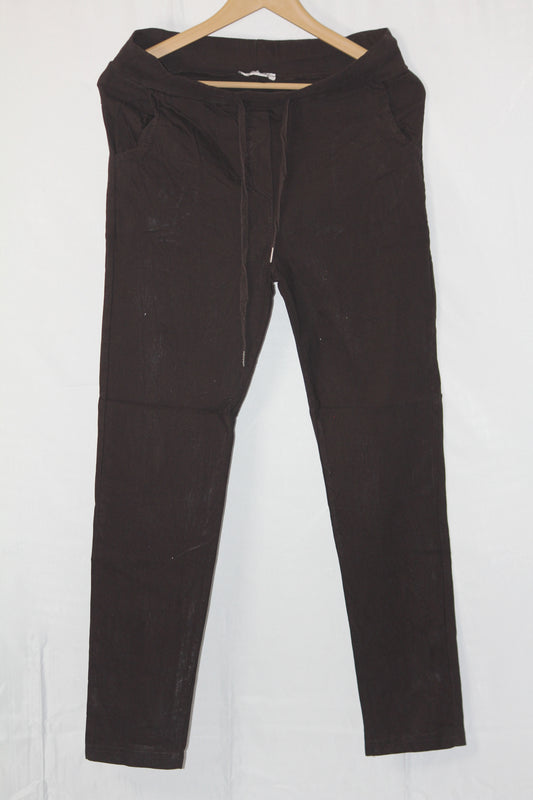 Thriftyfy Brown Straight Pant - Medium