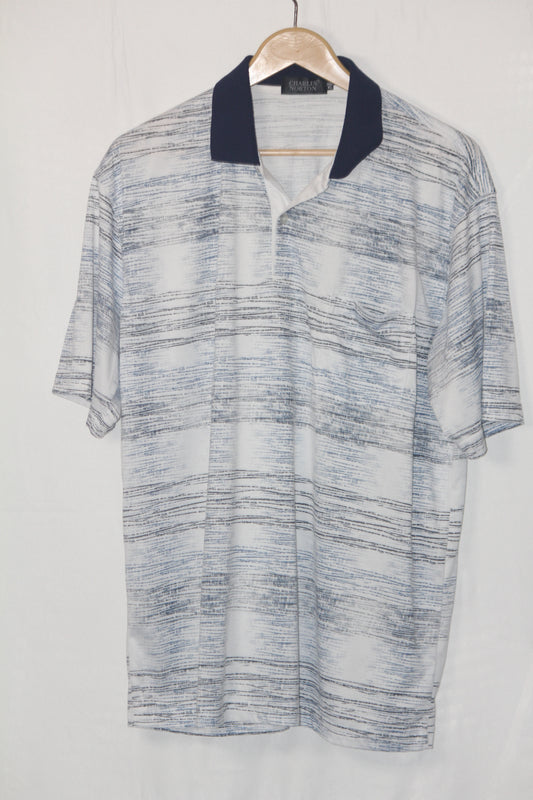 Charles Norton White & Blue Shade T-Shirt – XL