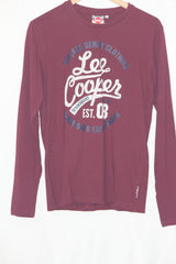 Lee Cooper Dark Red Full Sleeves T-Shirt – Medium