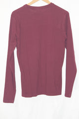 Lee Cooper Dark Red Full Sleeves T-Shirt – Medium