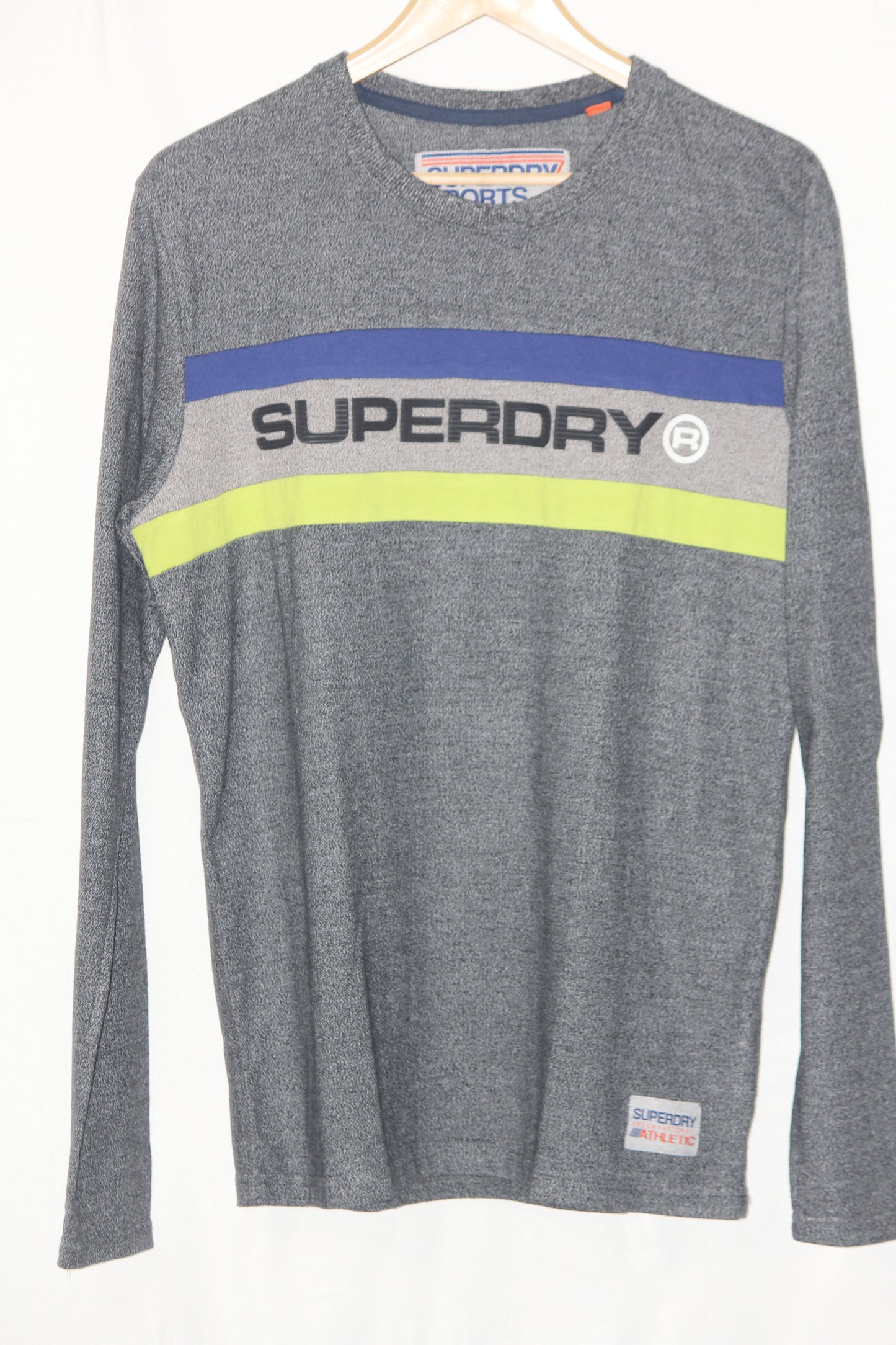 SuperDry Gray Full Sleeves T-Shirt – Large