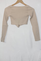 Cream Full Sleeve Crop Top – Zara (XS-Small)