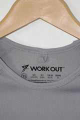 Gray Full Sleeve Crop Top – Work Out (XS)