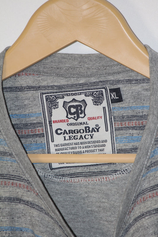 Cargo Bay Grey Striped T-Shirt