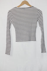 Black & White Full Sleeve Crop Top – Primark (Small)