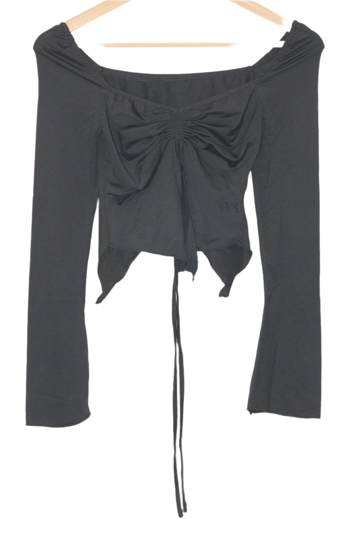 Black Full Sleeve Crop Top – Thrifty Fy (Small)