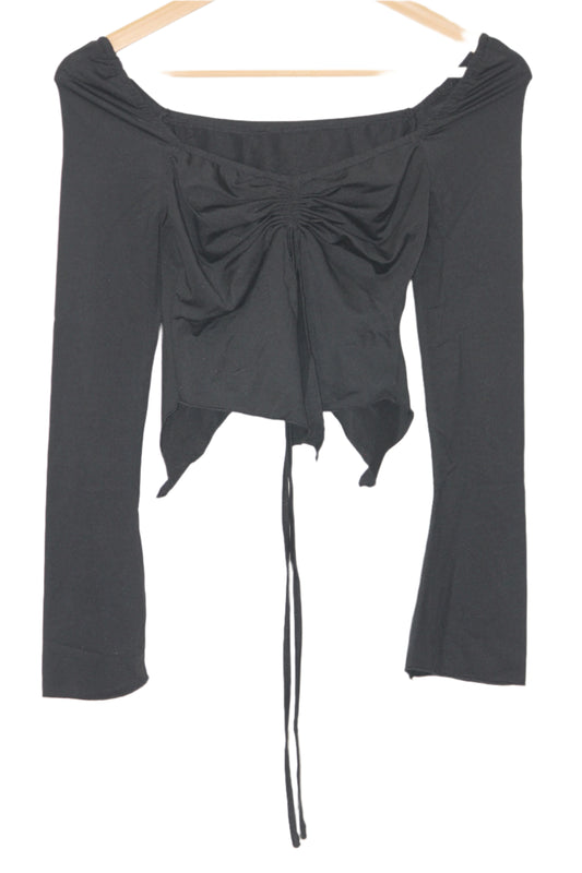 Black Full Sleeve Crop Top – Thrifty Fy (Small)