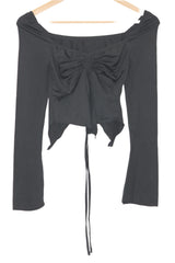 Black Full Sleeve Crop Top – Thrifty Fy (Small)