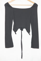 Black Full Sleeve Crop Top – Thrifty Fy (Small)