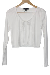 White Full Sleeve Crop Top – Primark (Large)