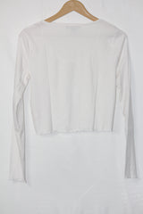 White Full Sleeve Crop Top – Primark (Large)