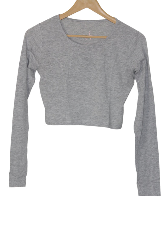 Gray Full Sleeve Crop Top – Atmosphere (Small)