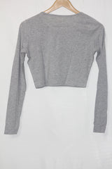 Gray Full Sleeve Crop Top – Atmosphere (Small)