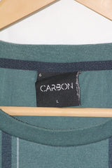 Carbon Green T-Shirt with Blue Stripes