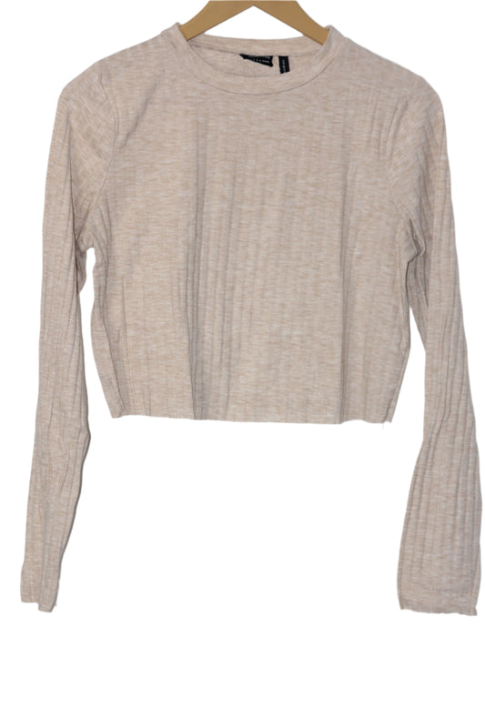Cream Full Sleeve Crop Top – Osos Design (Small)