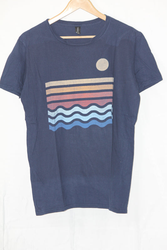 Anvil Navy Printed T-Shirt