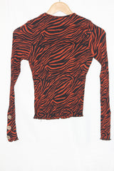Orange Black Full Sleeve Crop Top – Primark (XS)