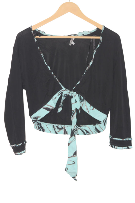Black Full Sleeve Crop Top – Gold (Medium)