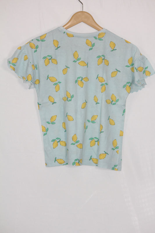 Light Blue Half Sleeve Crop Top – Dunnes Stores (Medium)