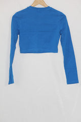 Blue Full Sleeve Crop Top – Shein (Medium)