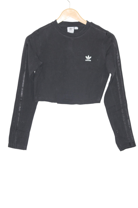 Black Full Sleeve Crop Top – Adidas (Medium)