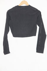 Black Full Sleeve Crop Top – Adidas (Medium)