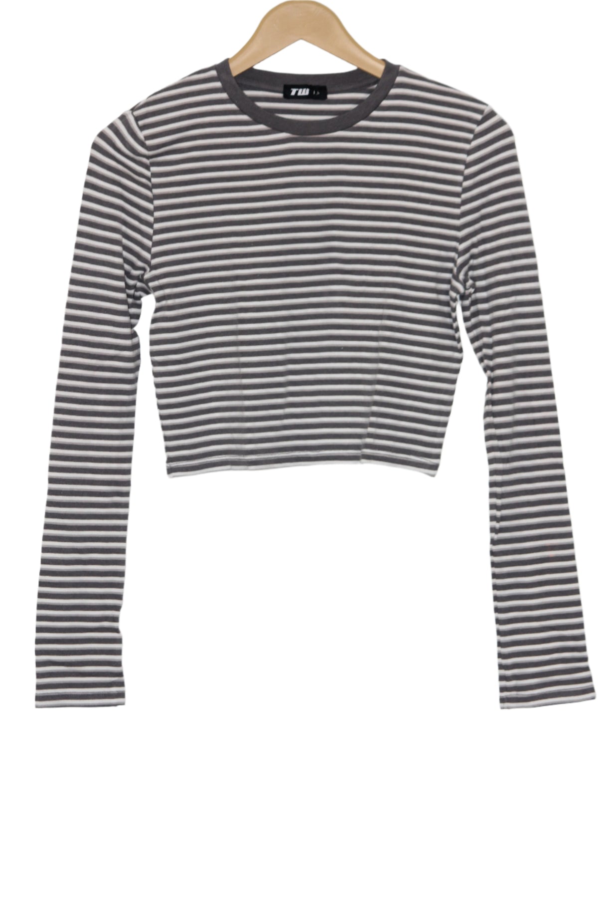 Gray Full Sleeve Crop Top – TW (Large)