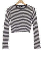 Gray Full Sleeve Crop Top – TW (Large)