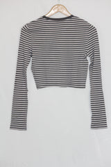 Gray Full Sleeve Crop Top – TW (Large)